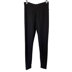 Suzette Collection Textured Black Leggings Sz OS